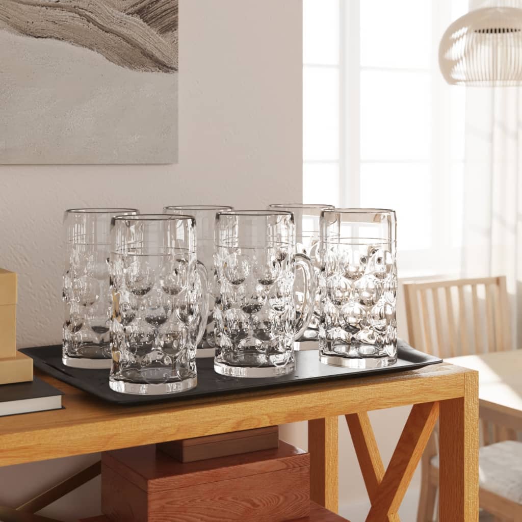 VidaXL Bierkrüge mit Henkel 6 Stück 500 ml Glas