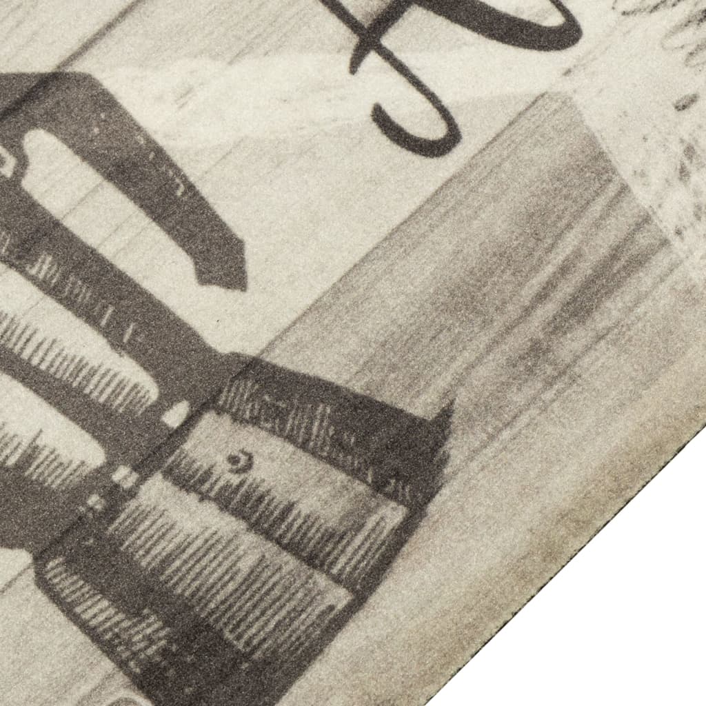 Vidaxx kitchen mat washable coffee print 60x300 cm velvet gray