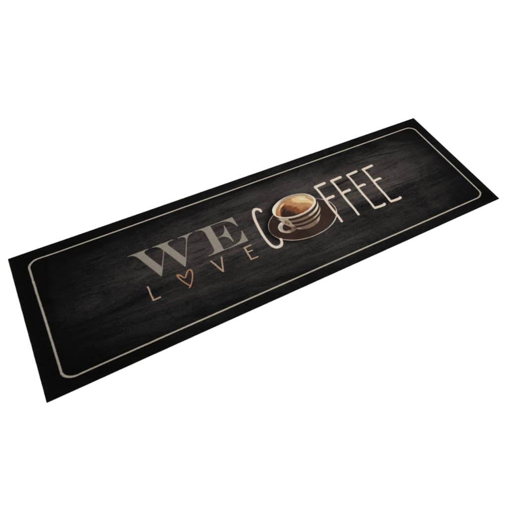 Vidaxx tapis de cuisine lavable texte café 45x150 cm velours