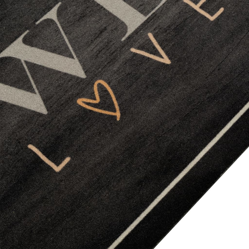 Vidaxx tapis de cuisine lavable texte café 45x150 cm velours