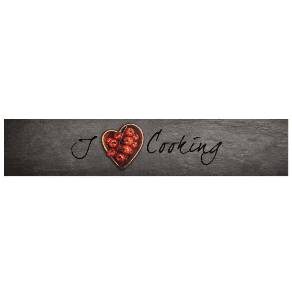 Vidaxx kitchen mat washable cooking text 60x300 cm velvet