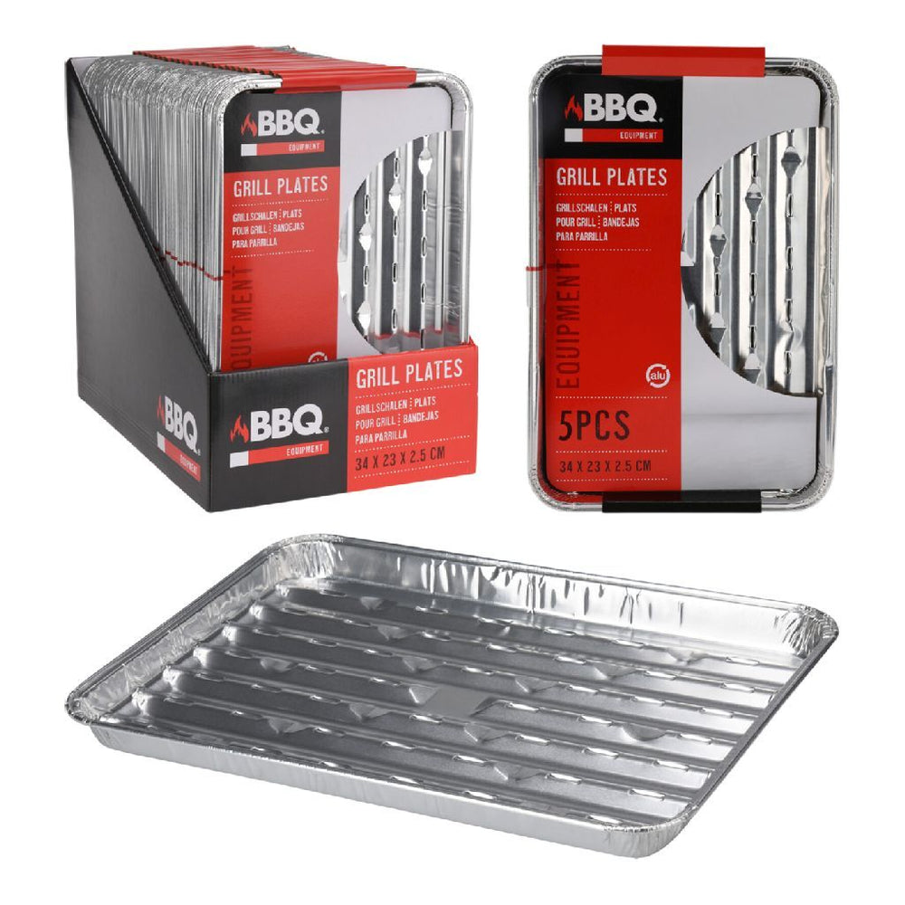 BBQ grill trays 34x23x2.5 cm 5 pieces
