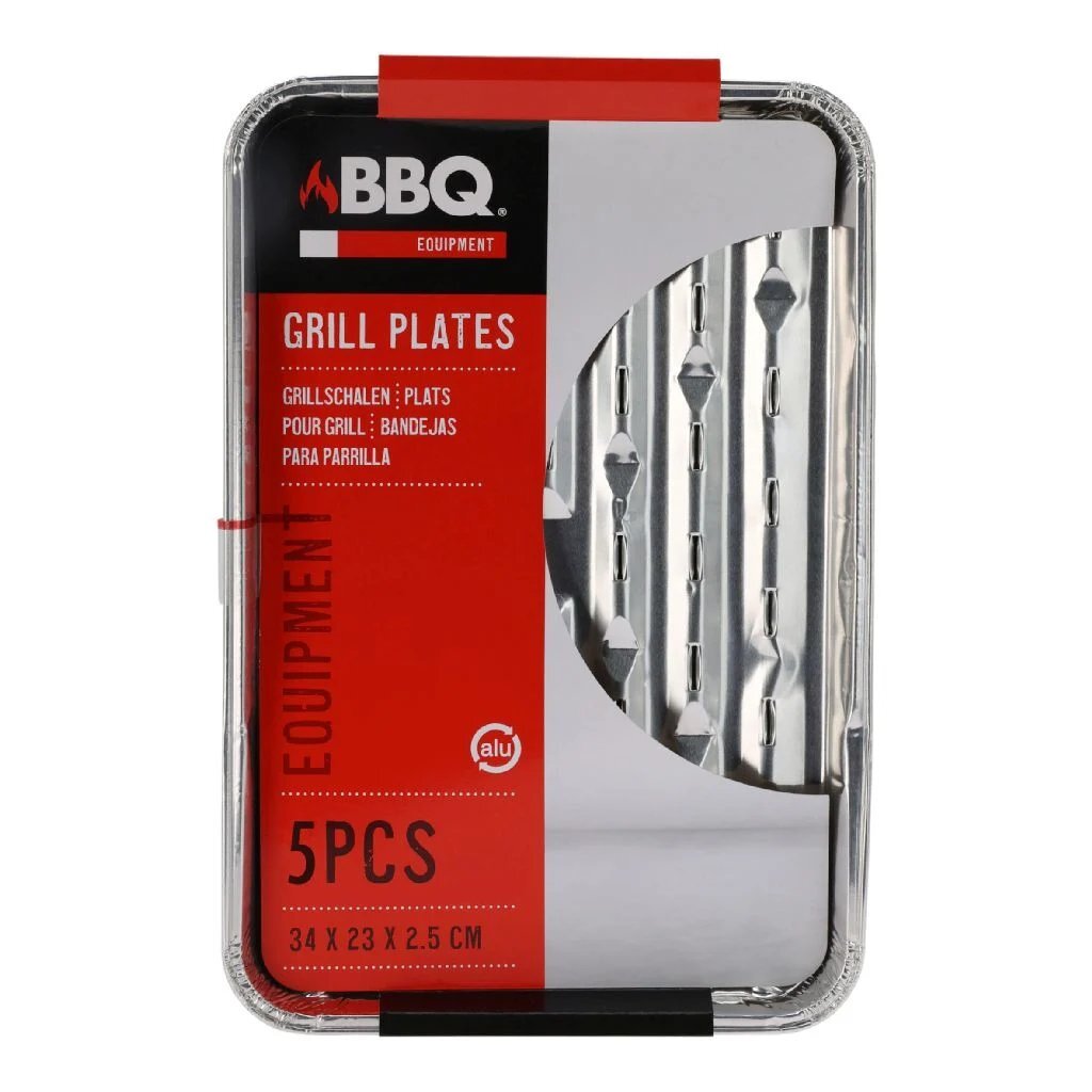 BBQ grill trays 34x23x2.5 cm 5 pieces
