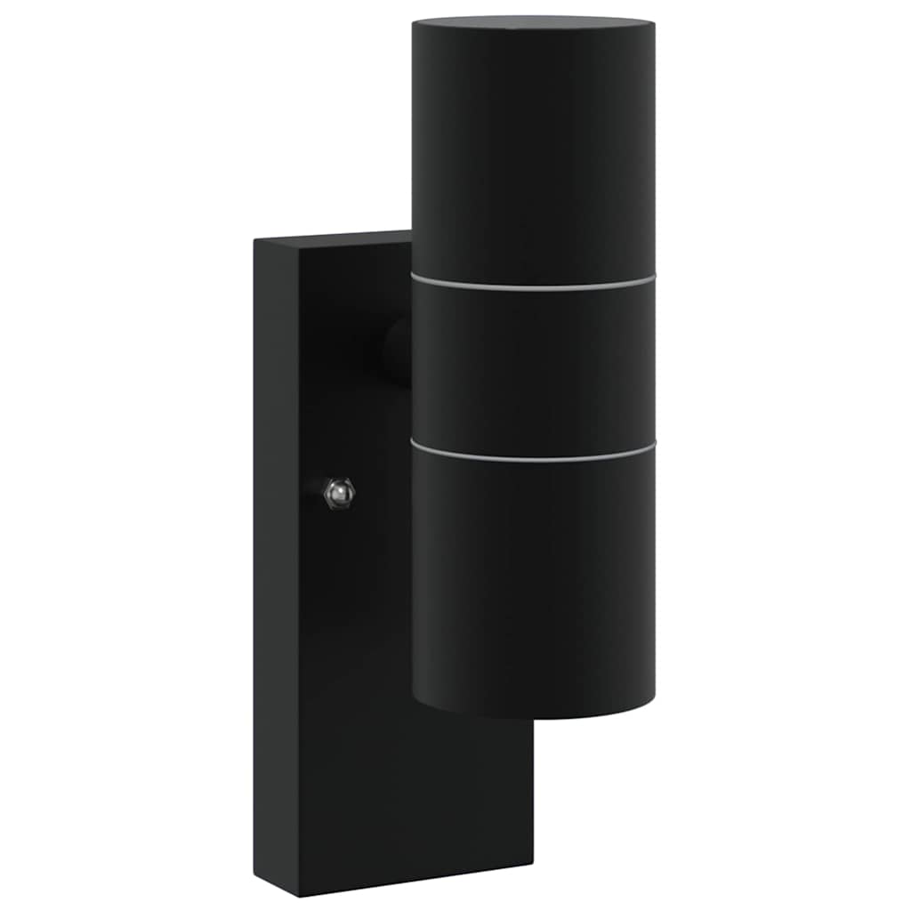 Vidaxl buiten wandlamp zwart 7 x 10 x 22 cm rvs en glas