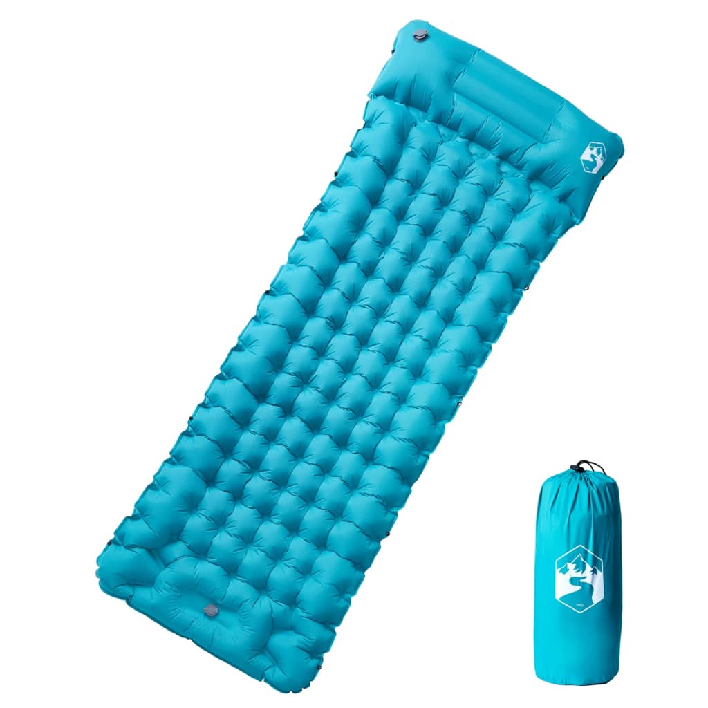 Vidaxl matelas de camping avec oreiller autogonflant 1 personne bleu