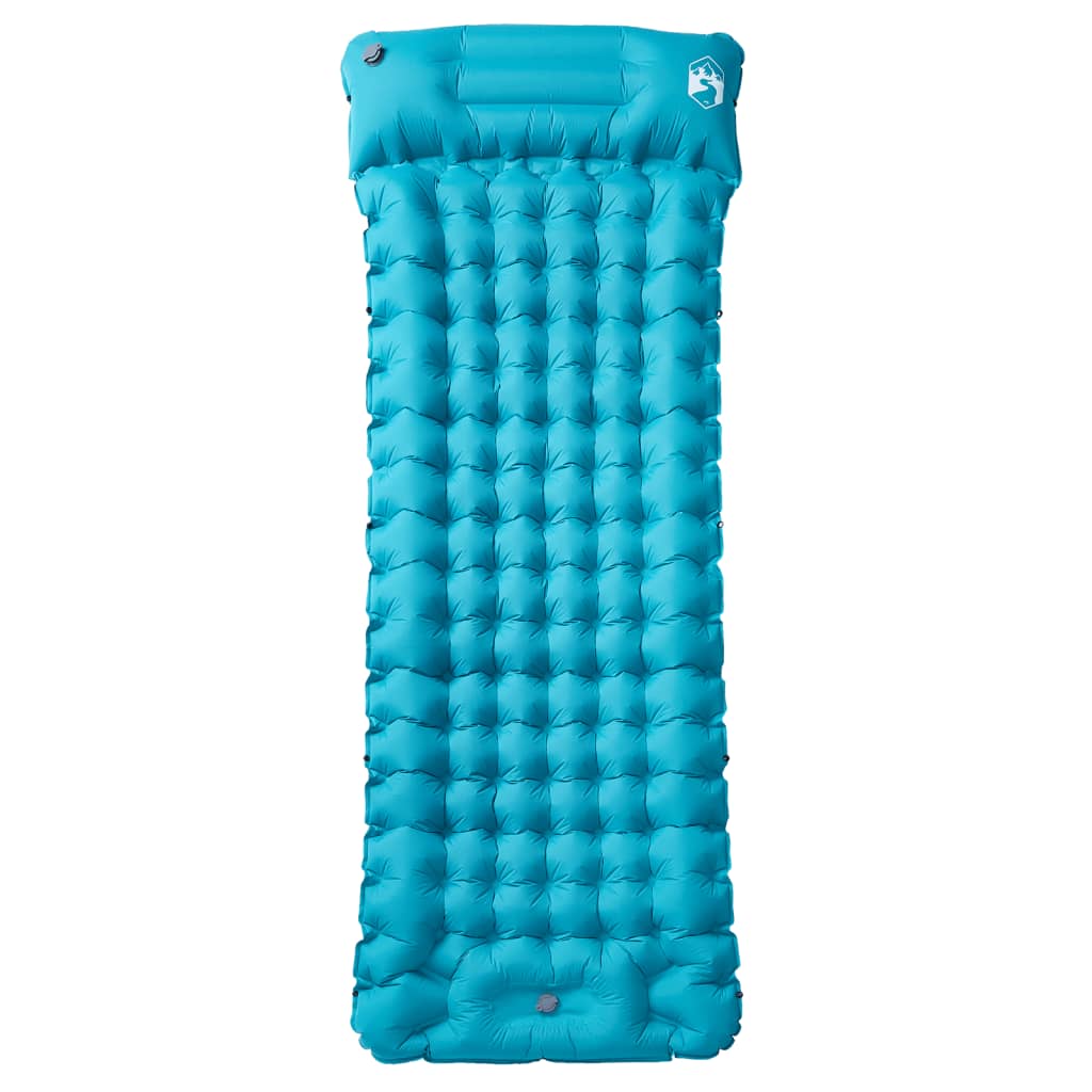 Vidaxl matelas de camping avec oreiller autogonflant 1 personne bleu