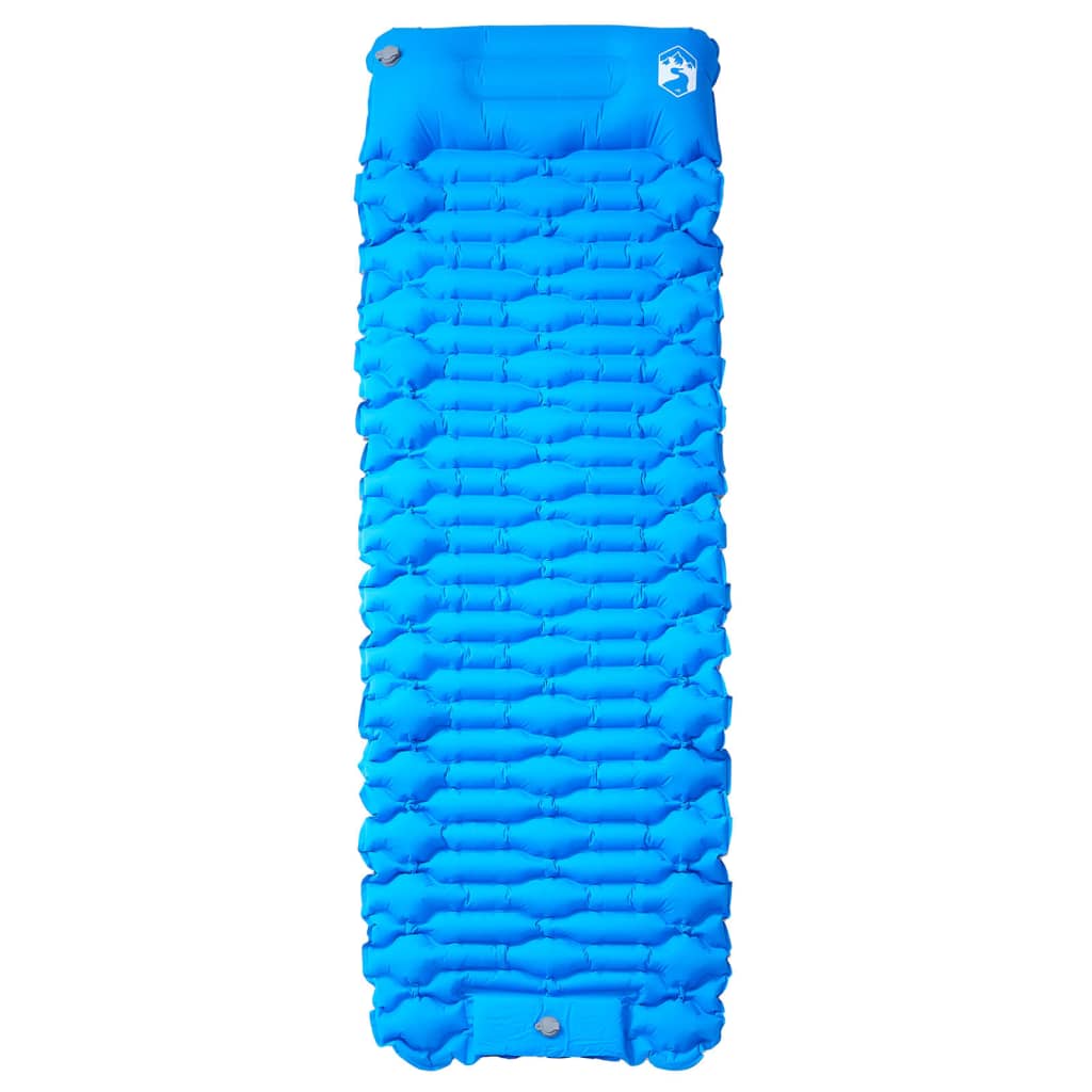 Vidaxl matelas de camping avec oreiller autogonflant 1 personne bleu