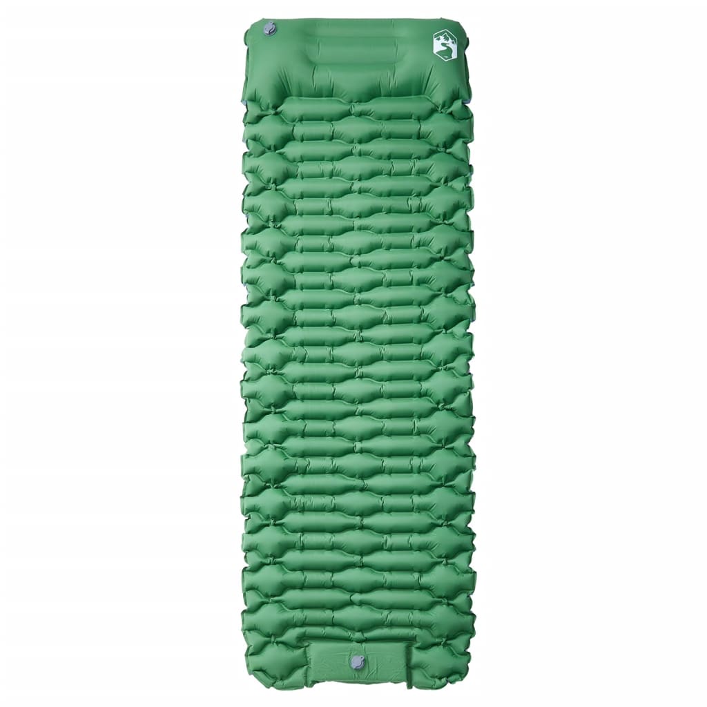 Vidaxl matelas de camping avec oreiller autogonflant 1 personne vert