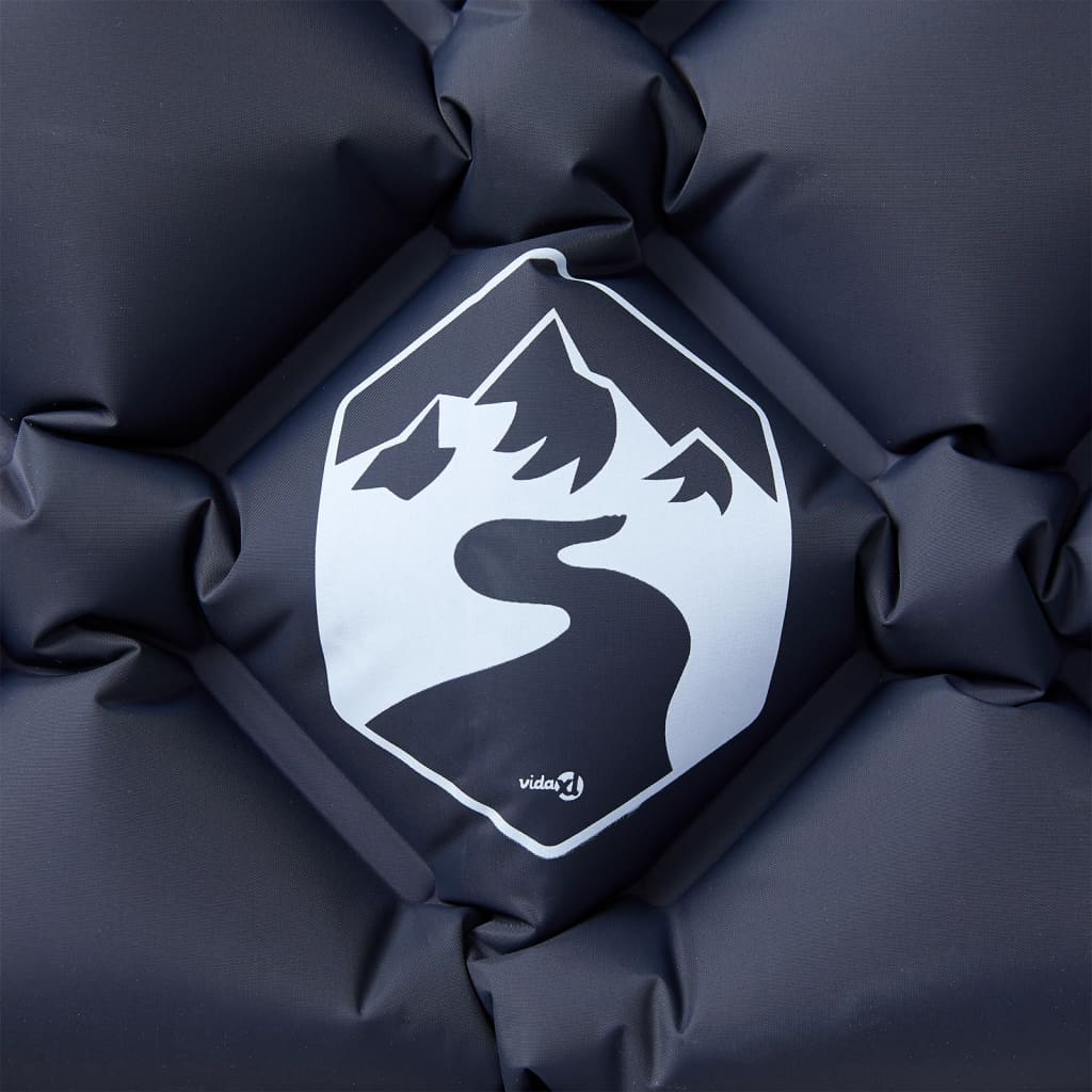 Vidaxl matelas de camping avec oreiller gonflable 1 personne gris