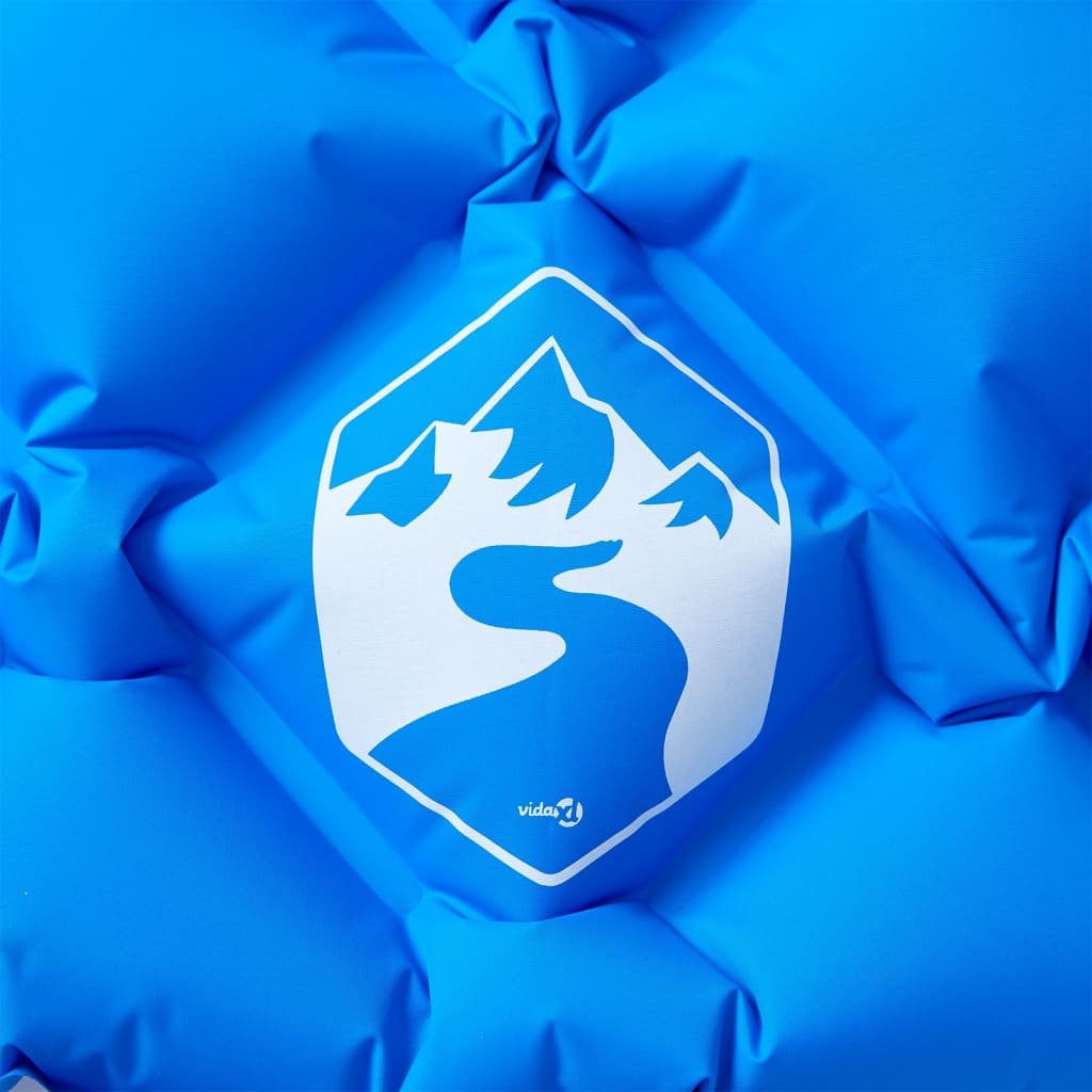 Materasso da campeggio Vidaxl con cuscino gonfiabile per 1 persona blu