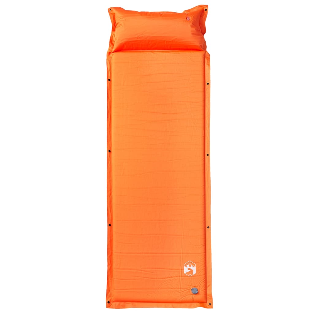 Vidaxl matelas de camping avec oreiller autogonflant 1 personne orange