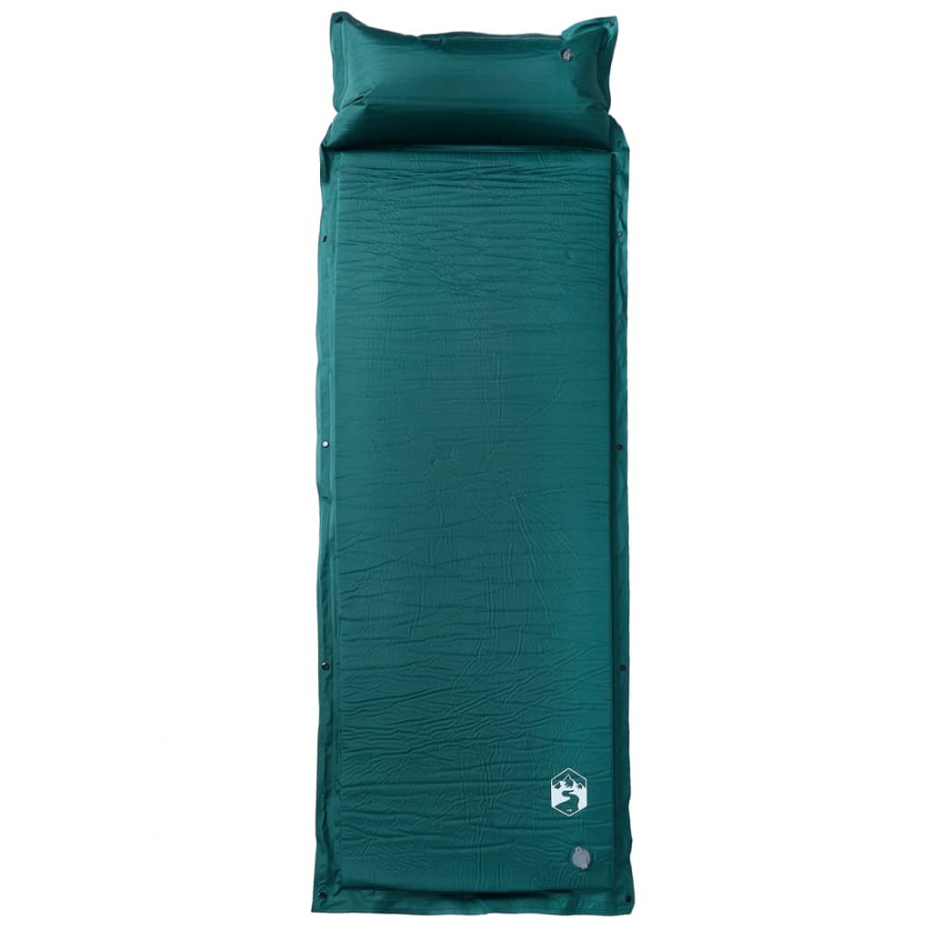 Vidaxl matelas de camping avec oreiller autogonflant 1 personne vert