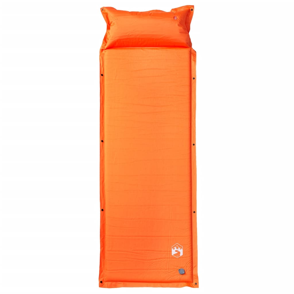 Vidaxl matelas de camping avec oreiller autogonflant 1 personne orange
