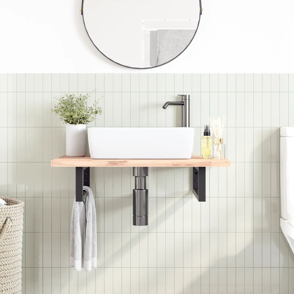 VidaXL Wandhalterungen für Waschbecken 2 Stück rechteckig Stahl schwarz