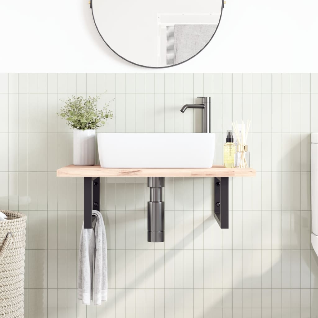 VidaXL Wandhalterungen für Waschbecken 2 Stück rechteckig Stahl schwarz