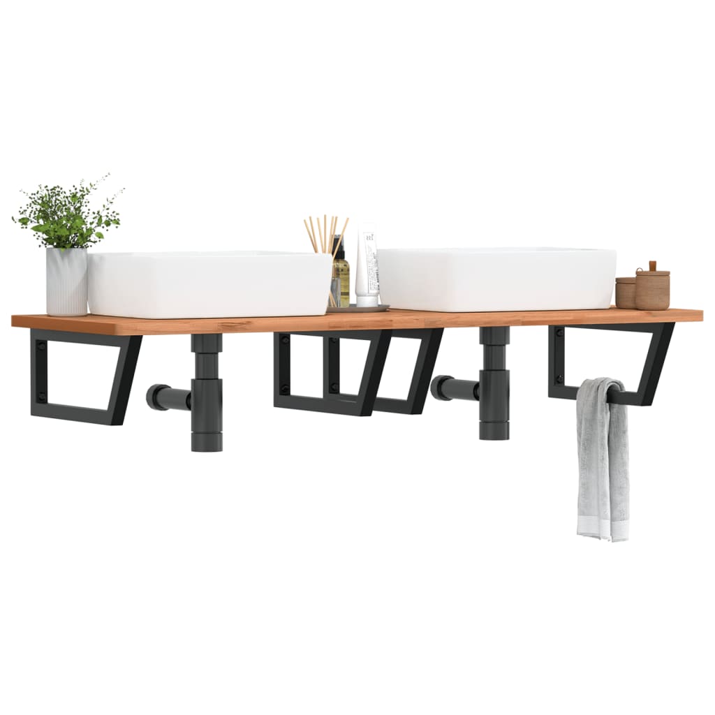 Vidaxx Wandhalterungen für Waschbecken 2 Stück Trapezstahl schwarz