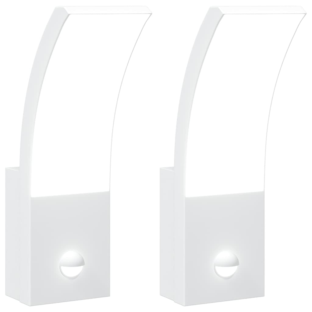 Lampade da parete per esterni Vidaxx 2 pezzi LED con sensori in fusione di alluminio bianco