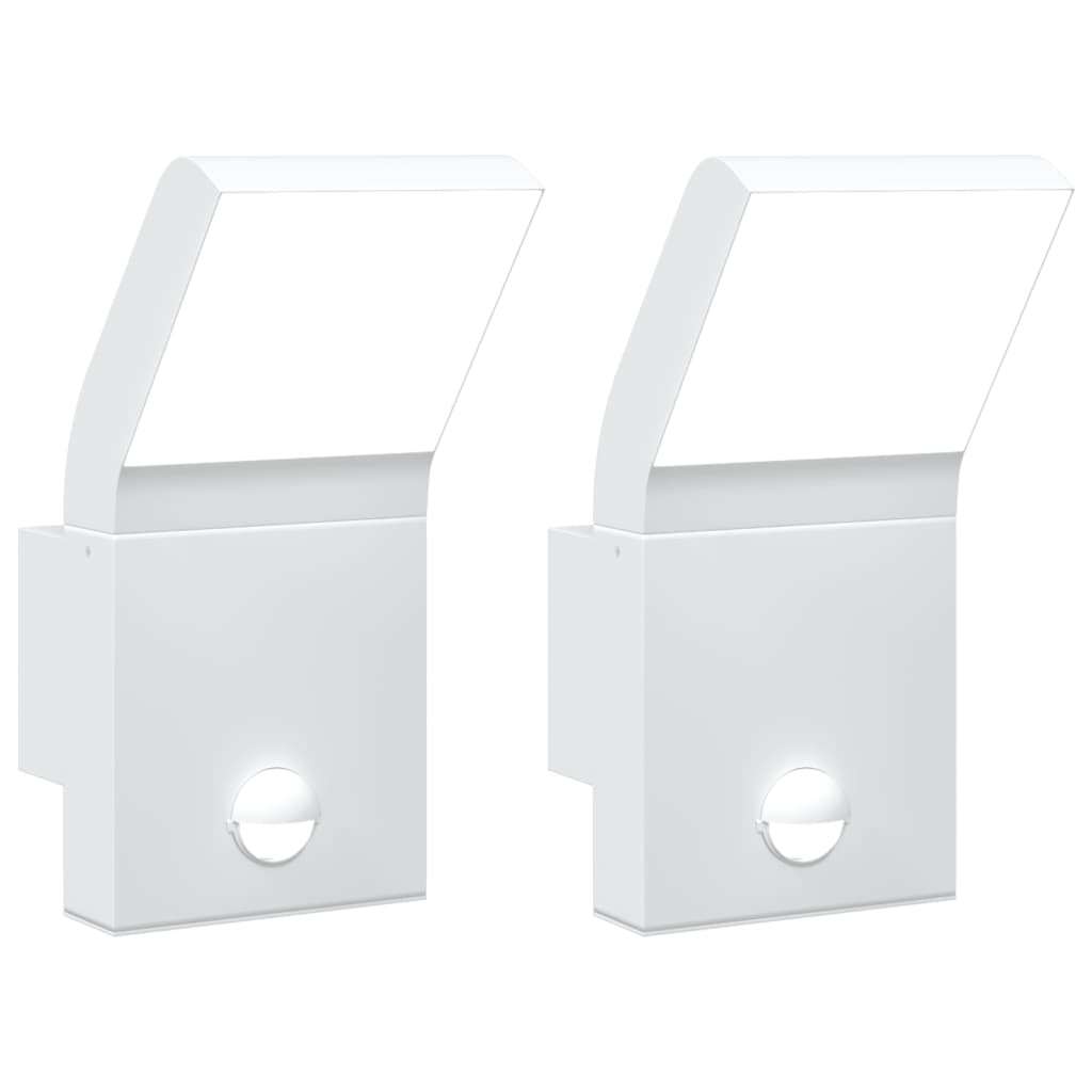 Lampade da parete per esterni Vidaxx 2 pezzi LED con sensori in fusione di alluminio bianco