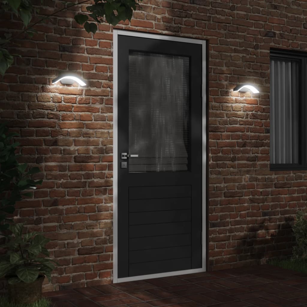 Lampade da parete per esterno VidaXL 2 pezzi LED in fusione di alluminio nero