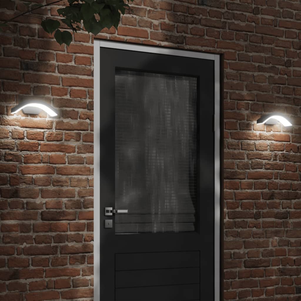 Lampade da parete per esterno VidaXL 2 pezzi LED in fusione di alluminio nero