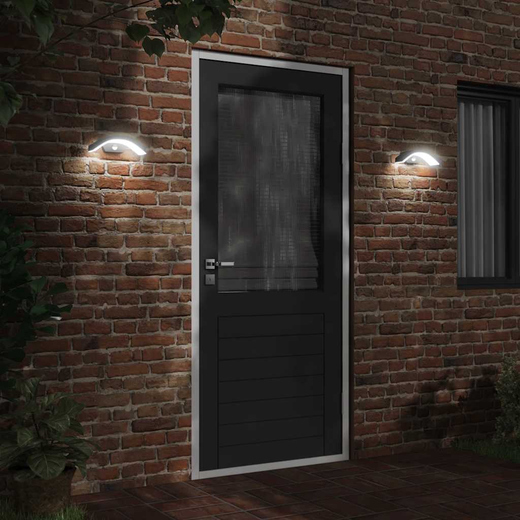 Vidaxx appliques d'extérieur, 2 pcs LED avec capteurs, fonte d'aluminium noir