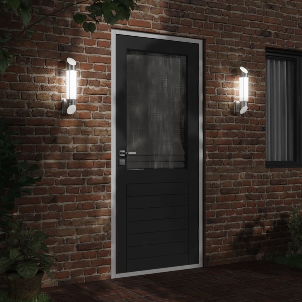 Lampada da parete per esterni Vidaxx in acciaio inossidabile color argento
