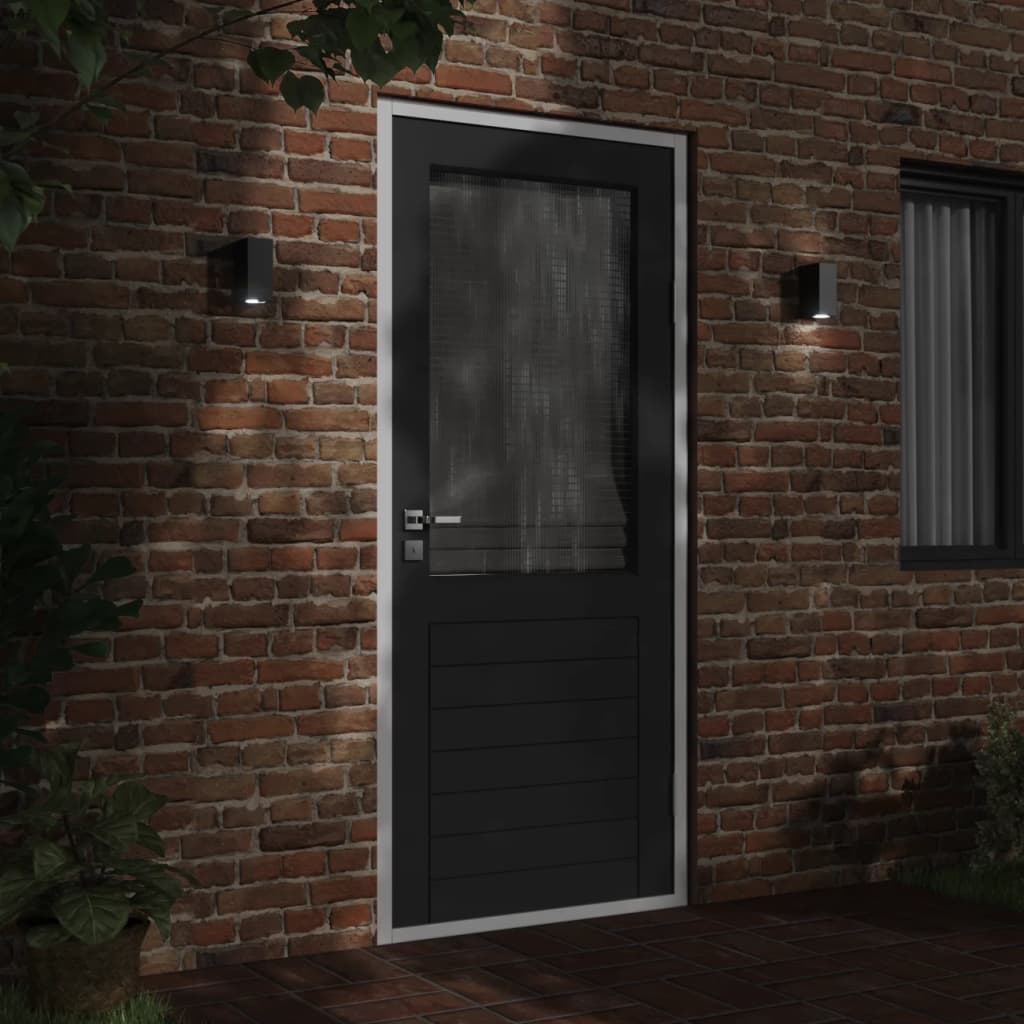 VidaXL Outdoor Wandlampen 2 Stéck Aluminiumgoss schwaarz