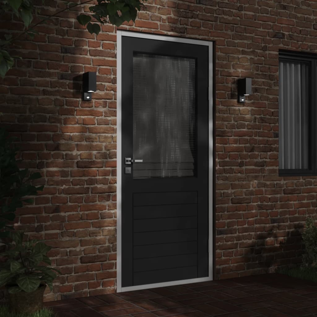 Lampada da parete per esterni Vidaxx con sensore in fusione di alluminio nero