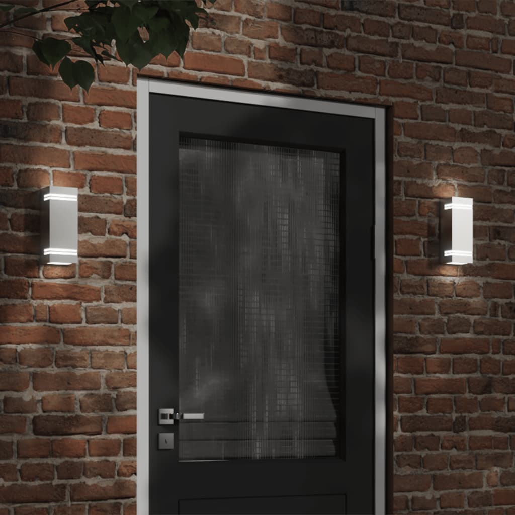 Vidaxx Außenwandlampen 2 Stück Edelstahl silberfarben