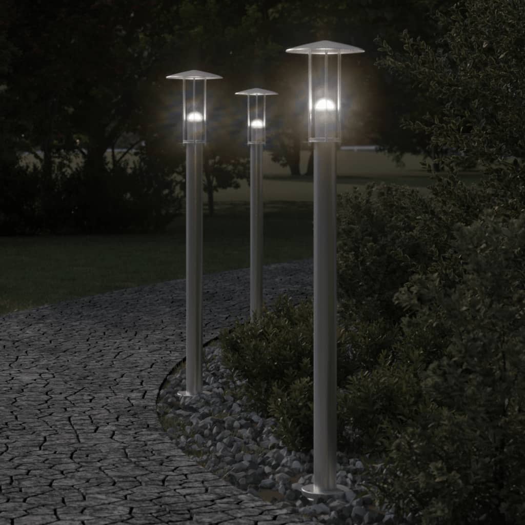 Lampada da terra per esterni Vidaxx 100 cm in acciaio inossidabile color argento