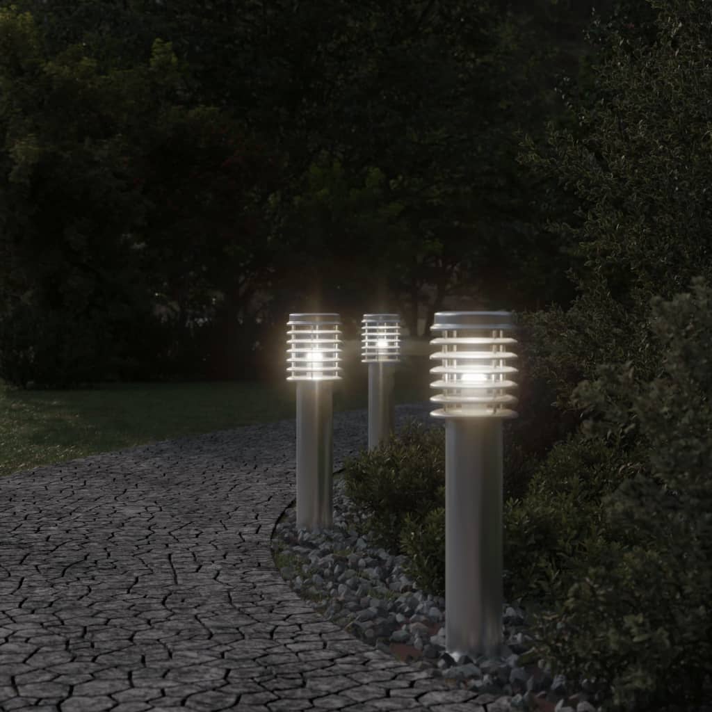 Lampada da terra per esterni Vidaxx 60 cm in acciaio inossidabile color argento