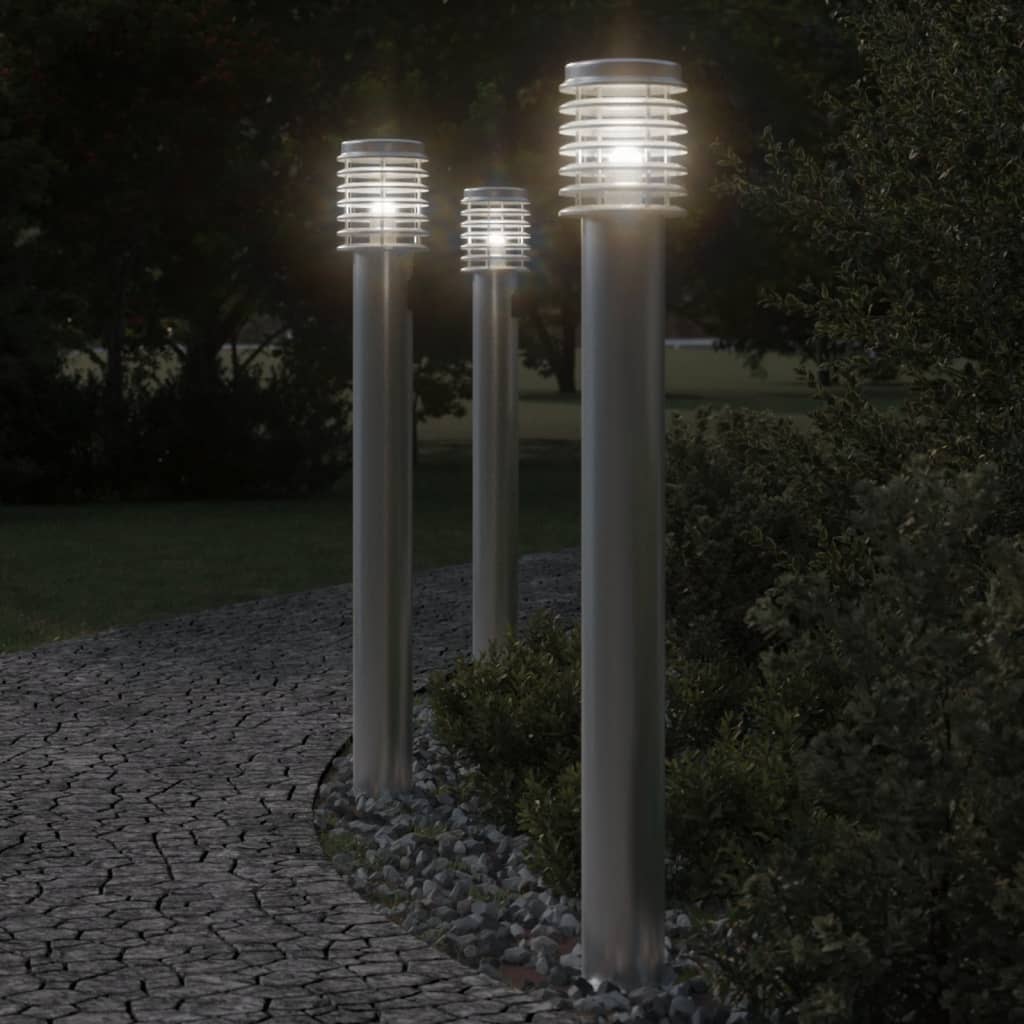 VidaXL lampadaire d'extérieur 110 cm acier inoxydable argenté