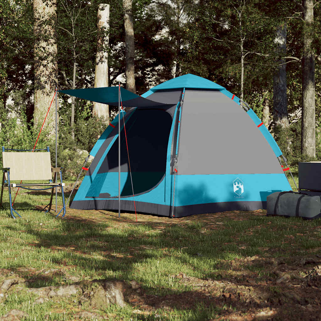 Tenda da campeggio Vidaxl per 4 persone a sgancio rapido blu