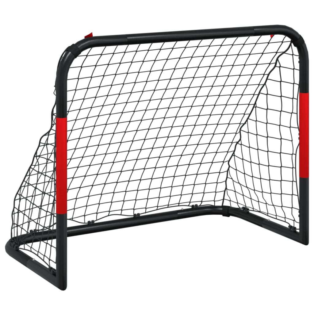 VidaXL Fußballtor mit Netz 90x48x71 cm, Stahl, Rot und Schwarz