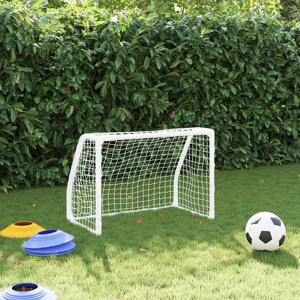VidaXL Kinder-Fußballtore 2 Stück mit Ball 64x35x48 cm Metall weiß