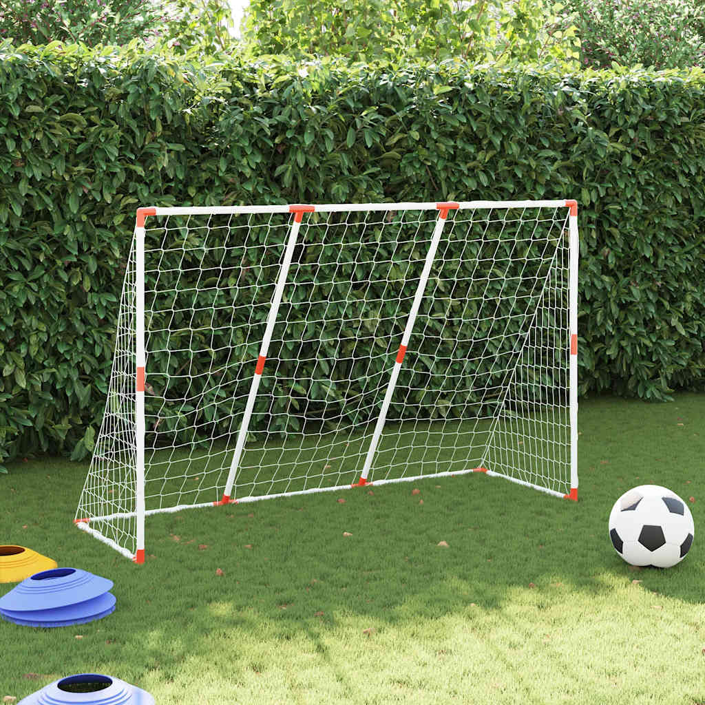 VidaXL Kinderfußballtor mit Bällen 2-in-1 184x64x124 cm weiß