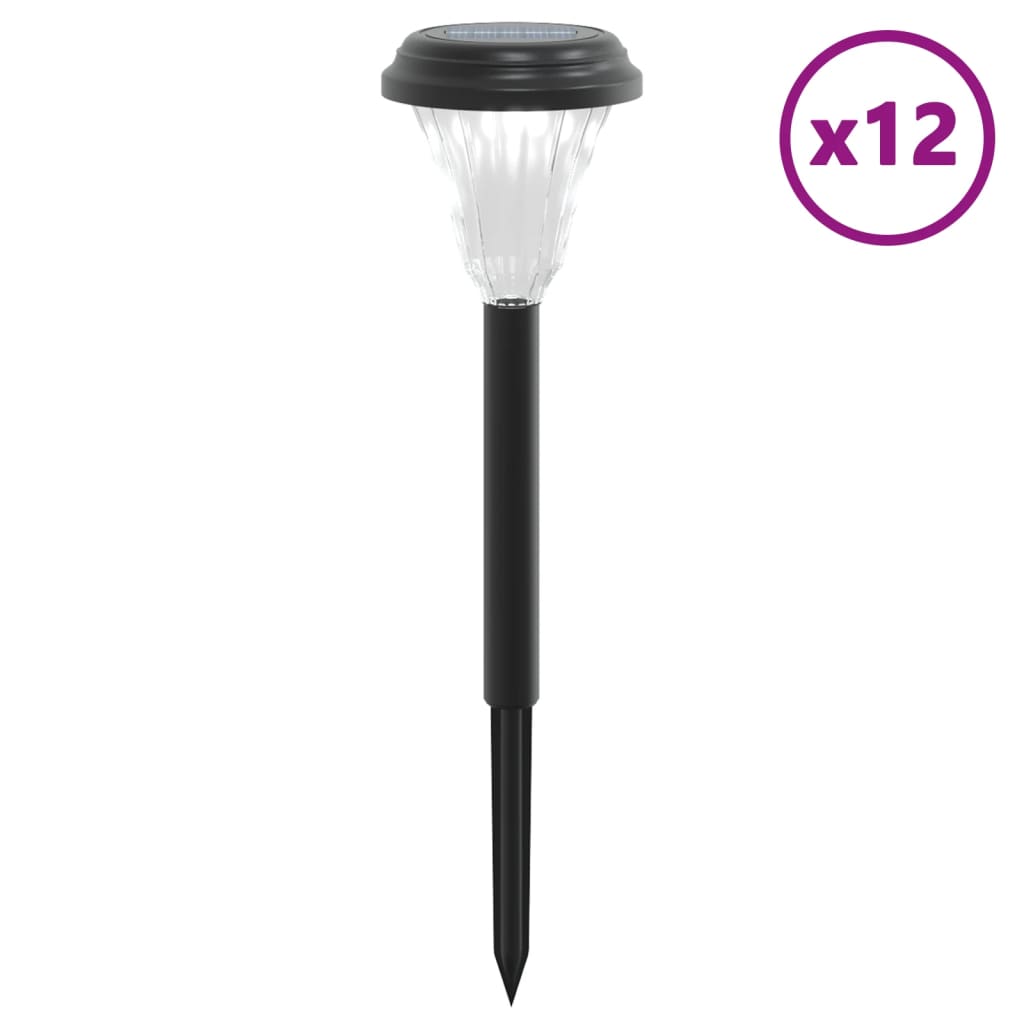 Vidaxx illuminazione per vialetti da giardino 12 pezzi solare con picchetti da terra bianchi