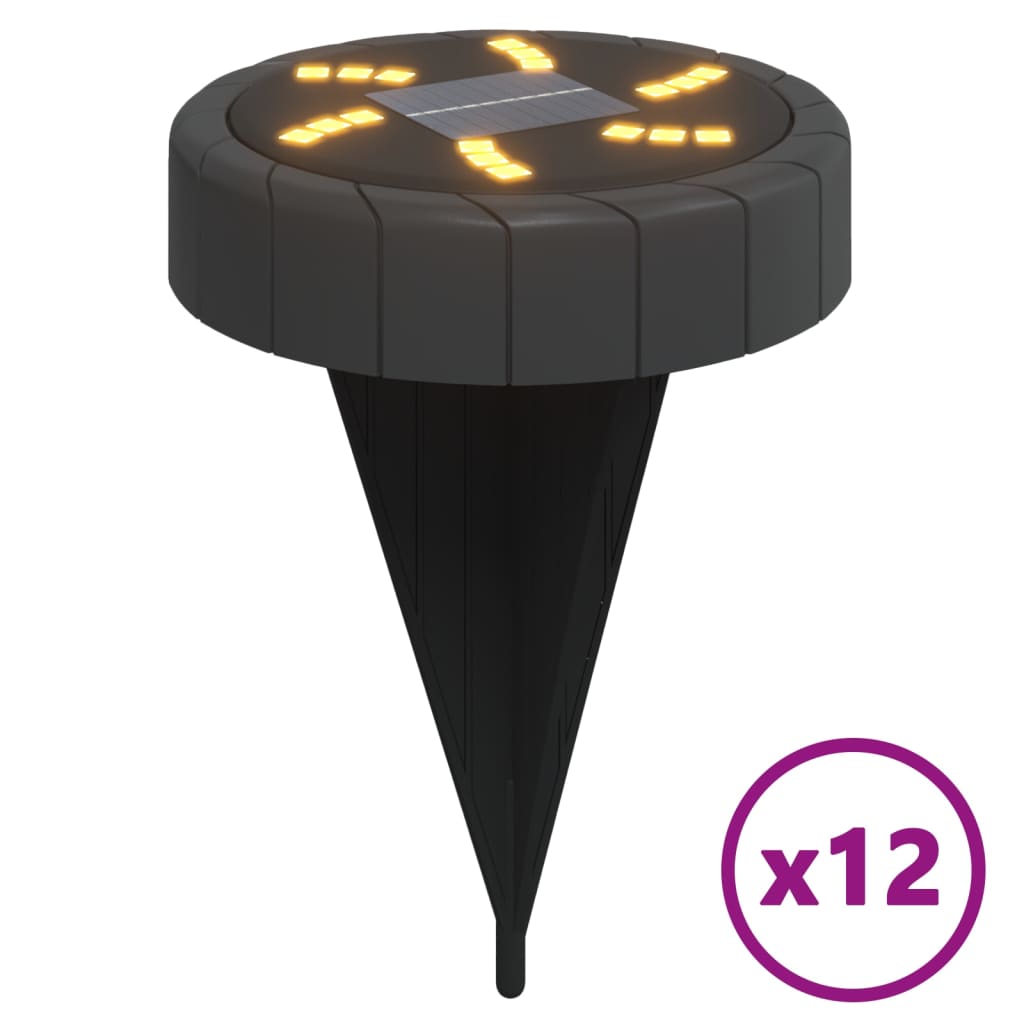 Lampade da terra Vidaxx 12 pezzi solari con picchetti da terra bianco caldo