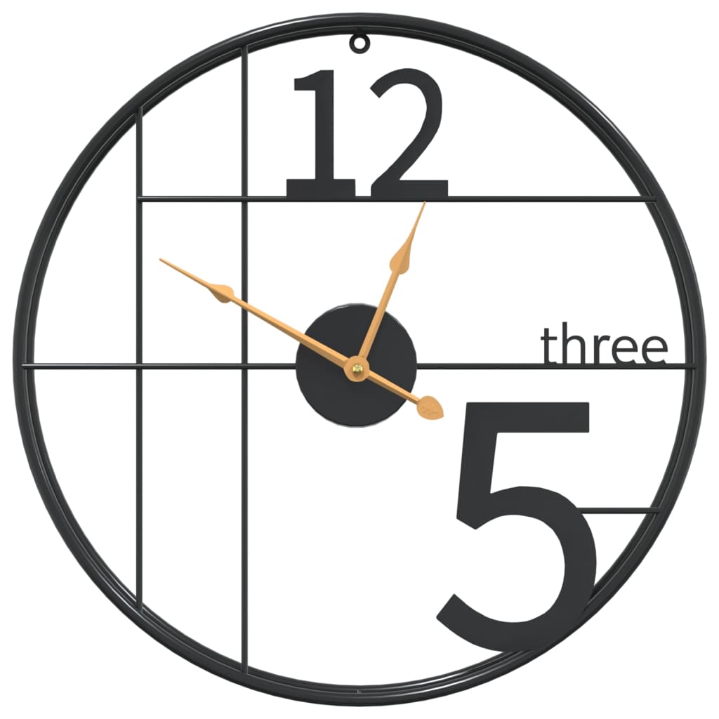 Vidaxx Wanduhr ø50 cm Eisen schwarz