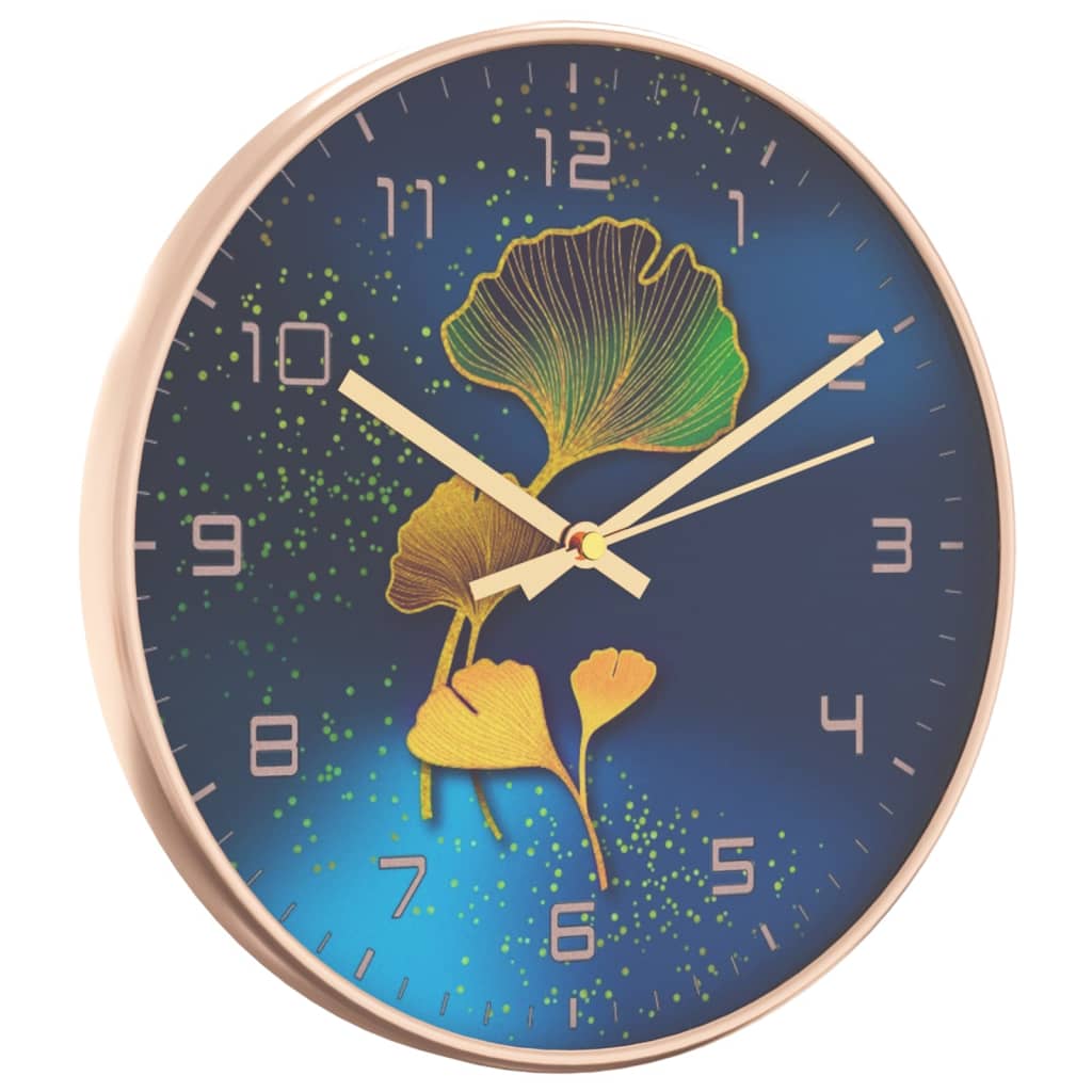 Vidaxx reloj de pared ø29,5 cm poliestireno y cristal dorado y azul