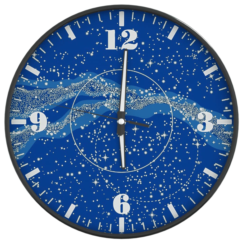 VidaXL-Wanduhr mit leuchtendem Zifferblatt und Zeigern ø30 cm blau