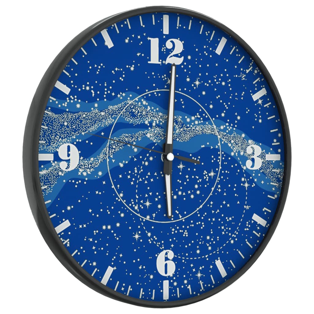 VidaXL-Wanduhr mit leuchtendem Zifferblatt und Zeigern ø30 cm blau