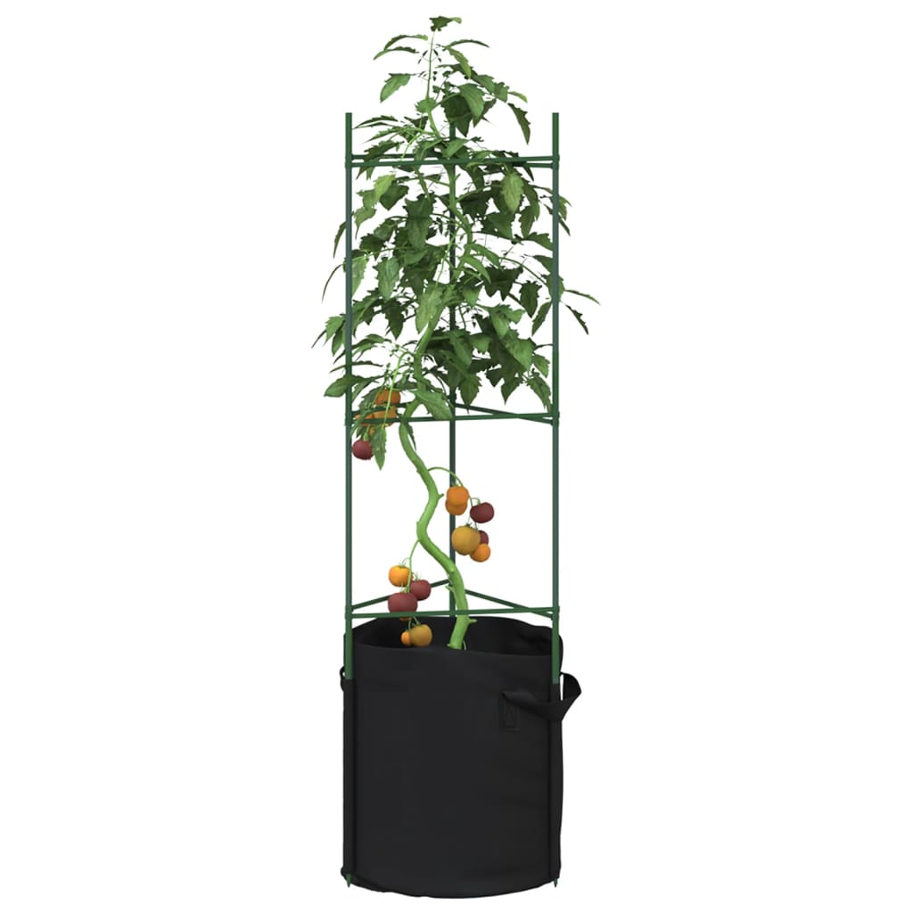 Vidaxl tomato cage with plant bag 2 pcs 116 cm steel and polypropylene