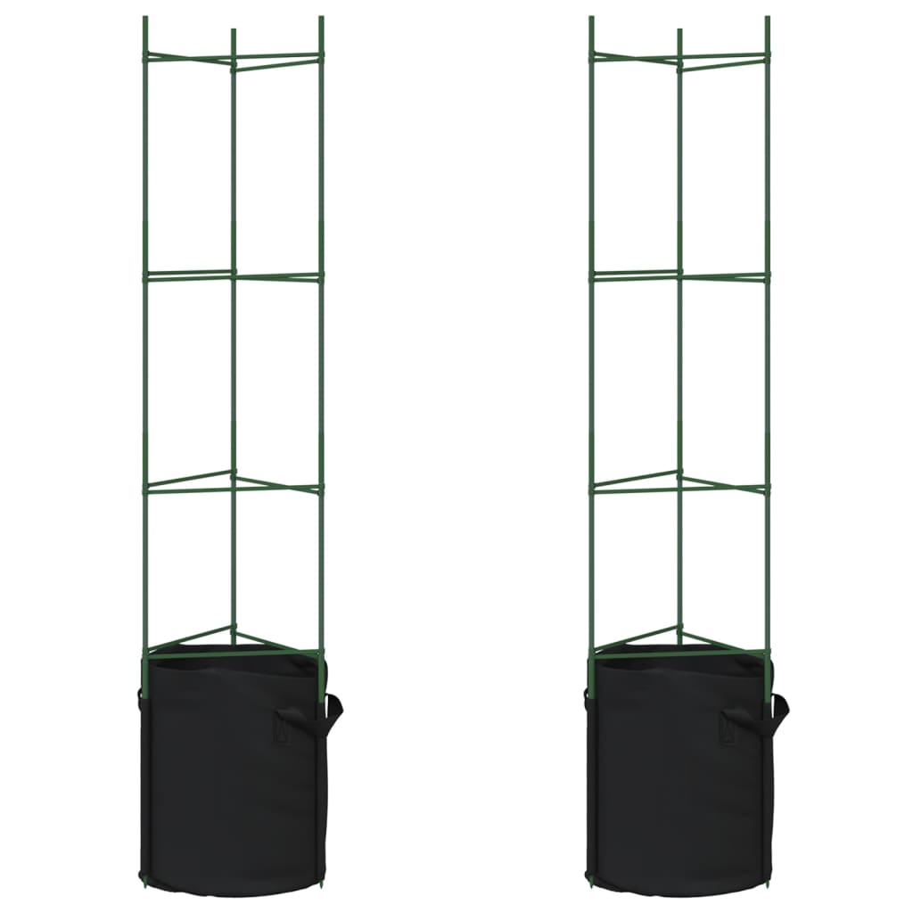 Vidaxl tomato cage with plant bag 2 pcs 154 cm steel and polypropylene