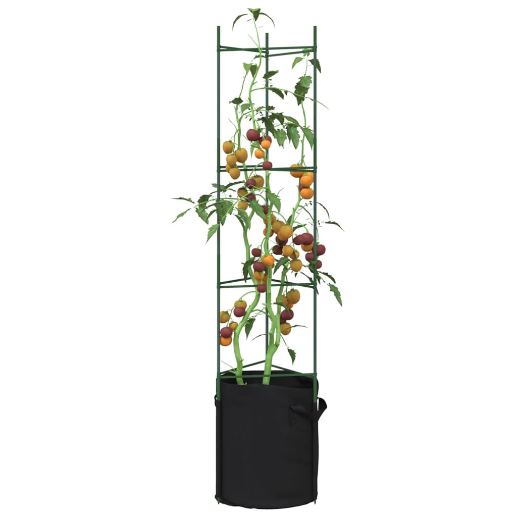 Vidaxl tomato cage with plant bag 2 pcs 154 cm steel and polypropylene