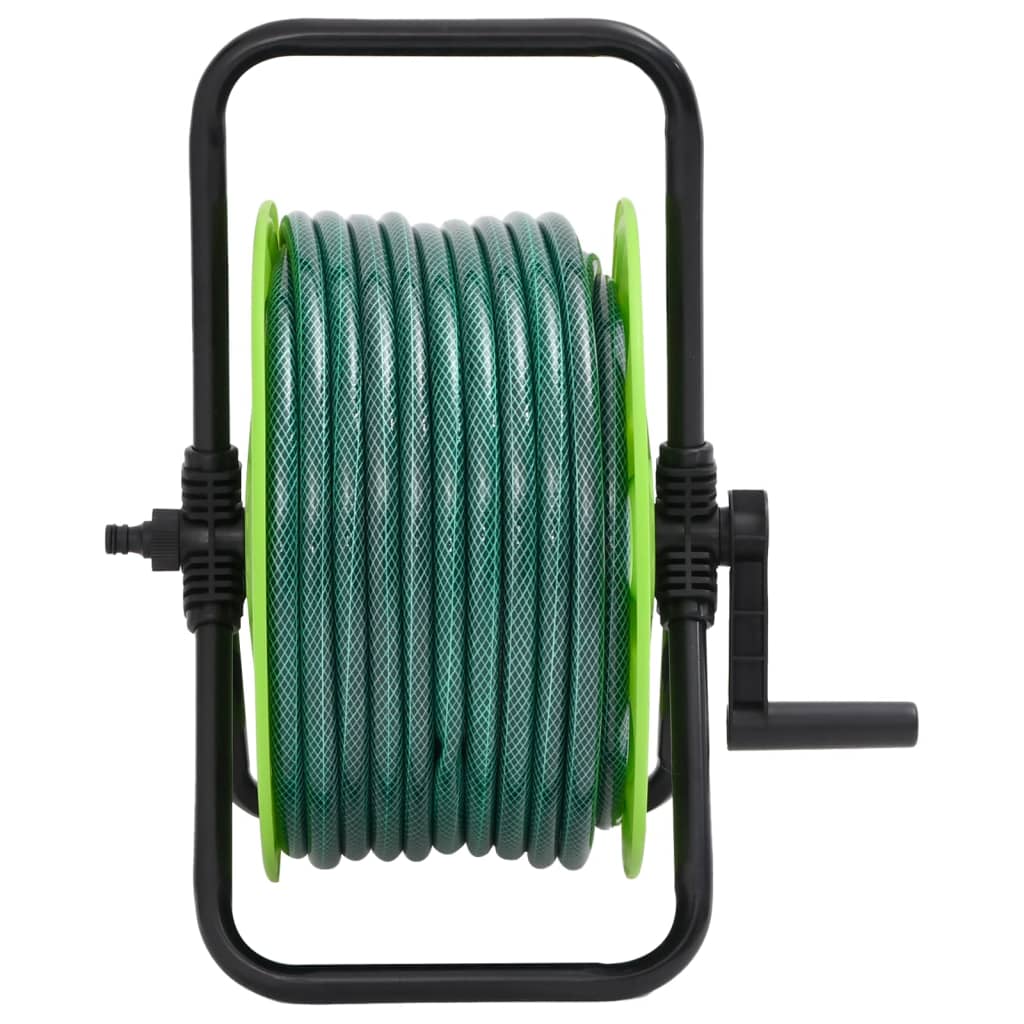 VidaXL Hose reel with hose coupling set 0.75 20 m freestanding PVC green