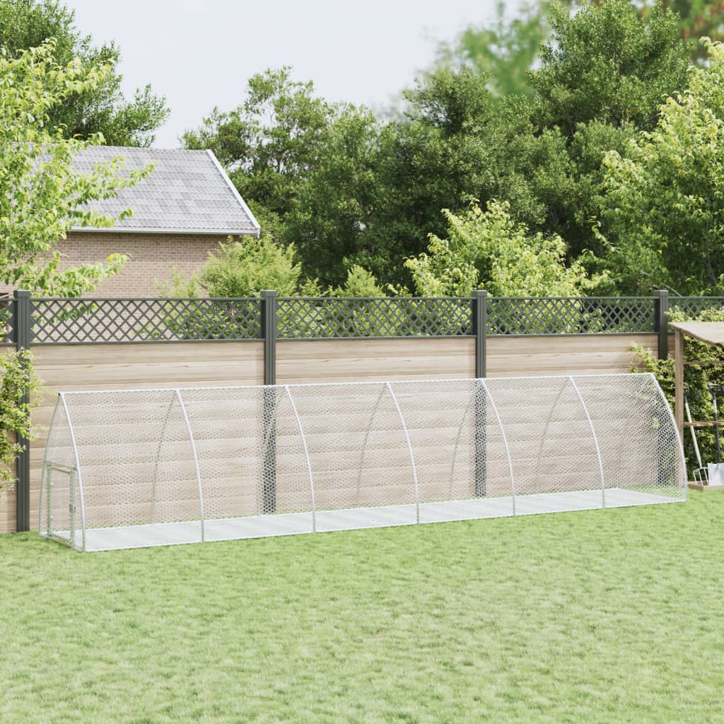 Bothán coinín Vidaxxl 600x105x120 cm cruach ghalbhánuithe daite airgid