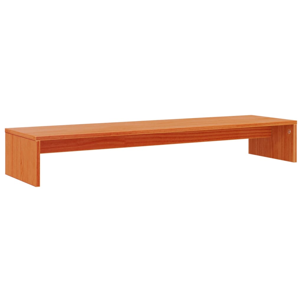 Vidaxxl soporte para monitor 100x27x15 cm madera maciza de pino lavado marrón