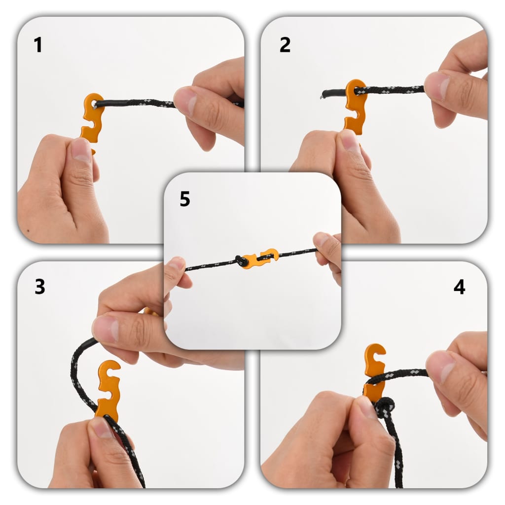 Vidaxxl haubans de tente avec tendeurs 8 pièces réfléchissants 4 m 4 mm