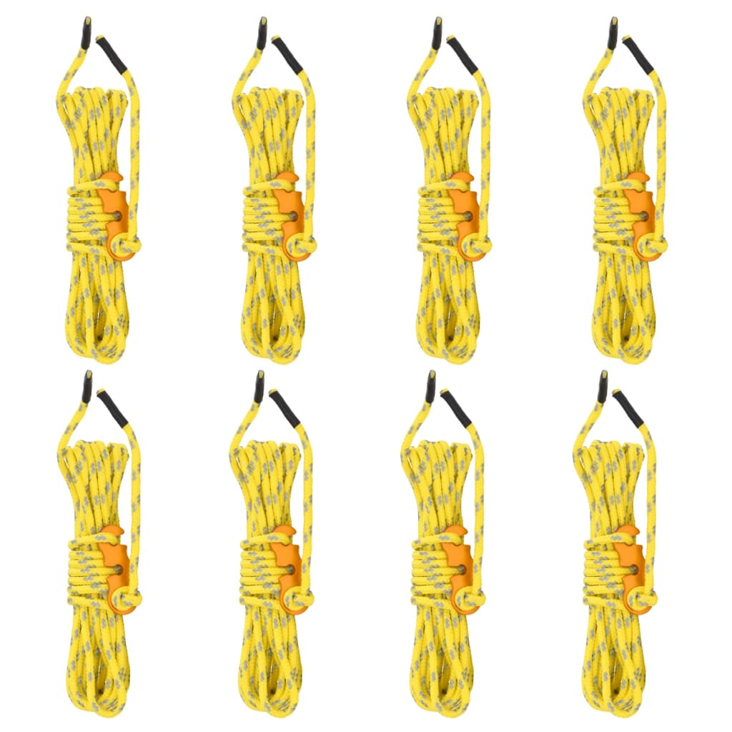 Vidaxxl haubans de tente avec tendeurs 8 pièces réfléchissants 4 m 4 mm